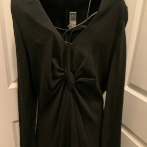 St. John Collection Black Front Knot Dress Size 10